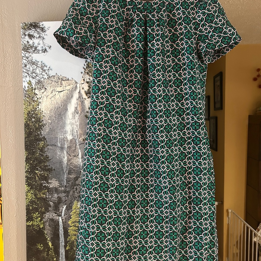 J. Crew Green Floral Midi Dress